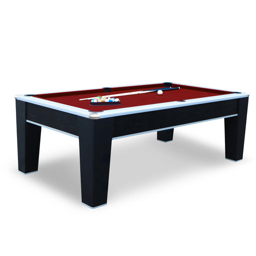 Hathaway Mirage 90-in Pool Table - Black and Silver with Dark Red Felt — image 1