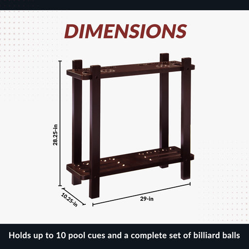 Hathaway Classic 28-in Floor Billiard Cue Rack - Mahogany Finish — image 2