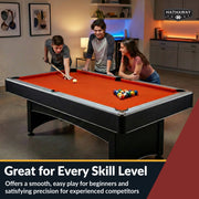 Hathaway Maverick 7-ft Pool Table with Table Tennis Top - Black with Red Felt — image 8
