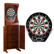 Hathaway Outlaw Electronic Dartboard and 81-in Free-Standing Cabinet - Cherry Finish — image 2