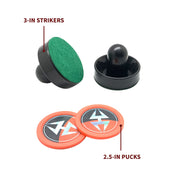 Hathaway Air Hockey 3" Strikers and 2.5" Pucks - Black and Orange — image 2