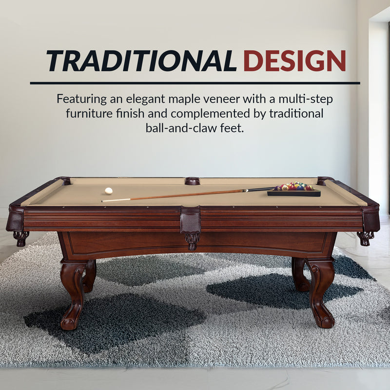 Hathaway Augusta 8-ft Pool Table - Walnut Finish with Camel Felt — image 7