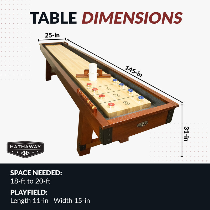 Hathaway Cheyenne 12-ft Shuffleboard Table - Rustic Oak Finish — image 3