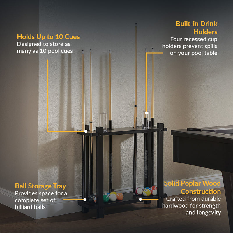 Hathaway Classic 28-in Floor Billiard Cue Rack - Black Finish — image 4