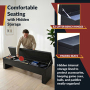 Hathaway Park Avenue 7-ft Pool Table Combo Set with Benches - Black with Red Felt — image 8