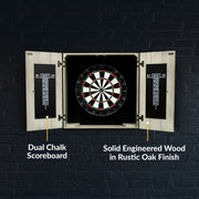Hathaway Drifter Bristle Dartboard and Cabinet Set - Rustic Gray — image 8