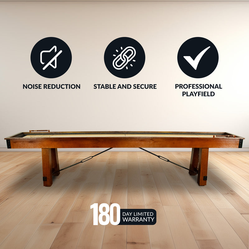 Hathaway Cheyenne 12-ft Shuffleboard Table - Rustic Oak Finish — image 5