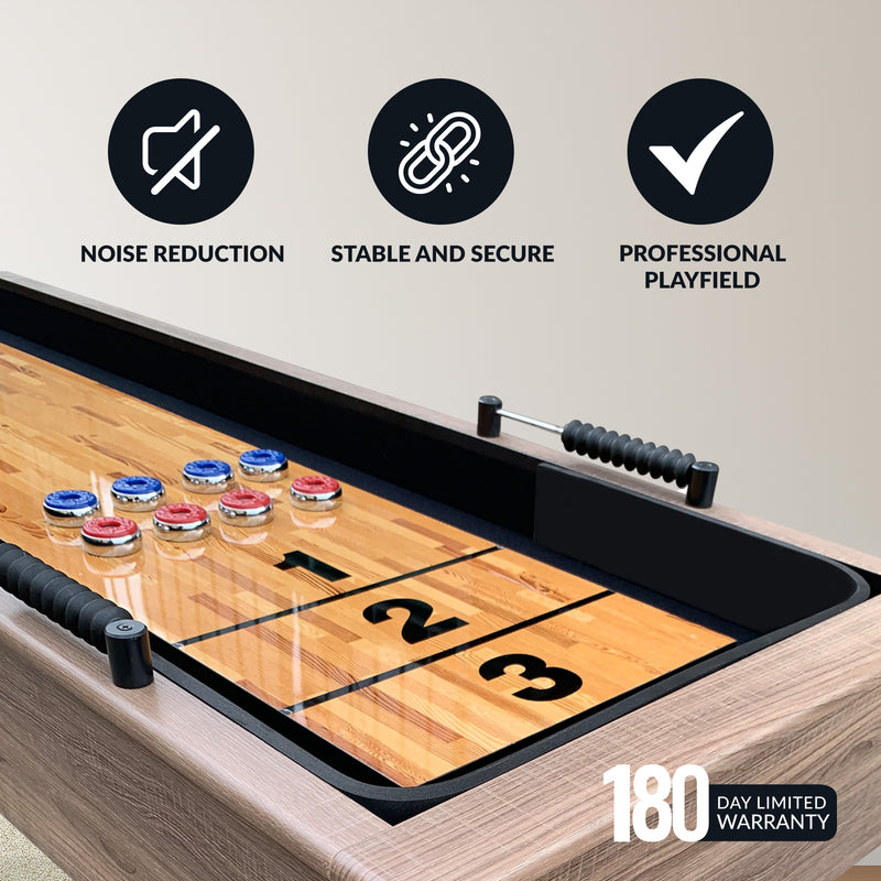 Hathaway Excalibur 9-ft Shuffleboard Table - Driftwood Finish — image 4