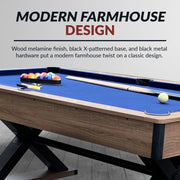 Hathaway Excalibur 7-ft Pool Table - Driftwood Finish with Blue Felt — image 7