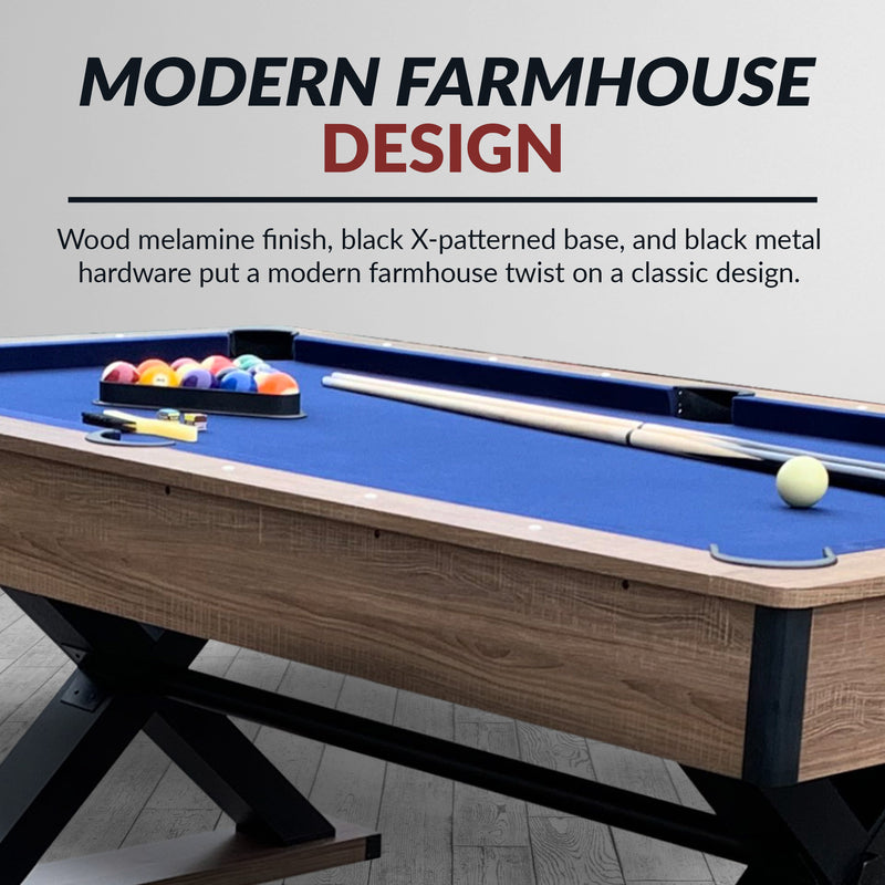 Hathaway Excalibur 7-ft Pool Table - Driftwood Finish with Blue Felt — image 7