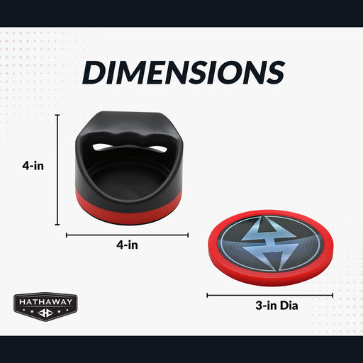 Hathaway Air Hockey 4" Strikers and Four 3" Pucks - Black and Red — image 2
