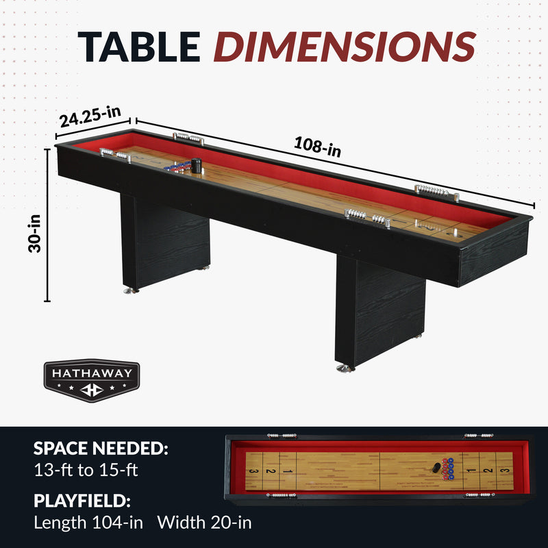 Hathaway Avenger 9-ft Shuffleboard Table - Black Finish — image 2