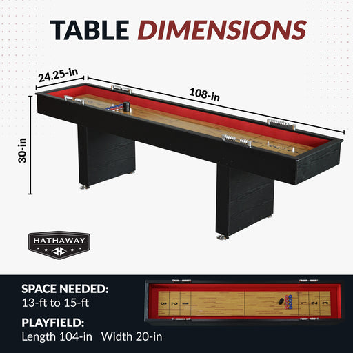 Hathaway Avenger 9-ft Shuffleboard Table - Black Finish — image 2