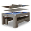 Hathaway Newport 7-ft Pool Table Combo Set with Benches - Rustic Grey with Blue Felt — image 1