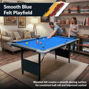 Hathaway Fairmont 6-ft Portable Pool Table - Black with Blue Felt — image 6