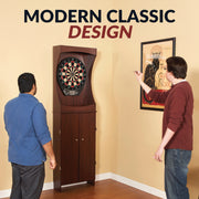 Hathaway Outlaw Electronic Dartboard and 81-in Free-Standing Cabinet - Cherry Finish — image 5